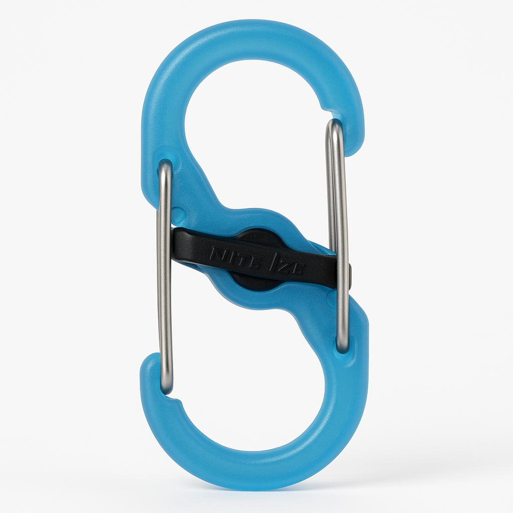 Nite Ize S Biner Microlock Polycarbonate Carabiner 2 Pack Blue