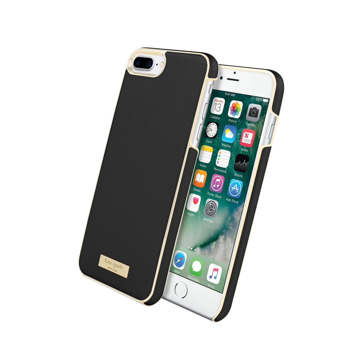 Kate Spade New York iPhone 7 Plus Case Shock Absorbing Saffiano Black