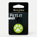 Nite Ize PetLit Led Safety Collar For Cats And Dogs Lime Paw