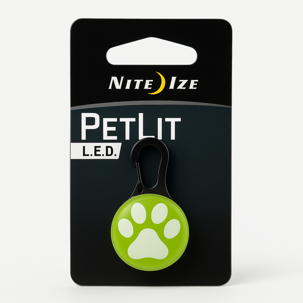 Nite Ize PetLit Led Safety Collar For Cats And Dogs Lime Paw