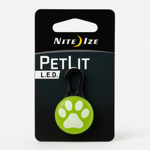 Nite Ize PetLit Led Safety Collar For Cats And Dogs Lime Paw