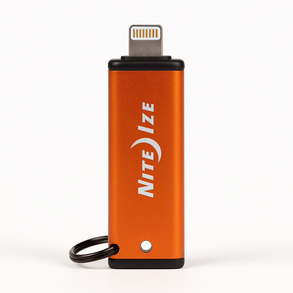 Nite Ize PowerKey Mini Apple Lightning Cord 3 Inch Portable Orange