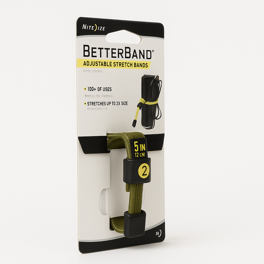 Nite Ize Betterband Adjustable Stretch Bands 5 Inch 2 Pack Foliage Green
