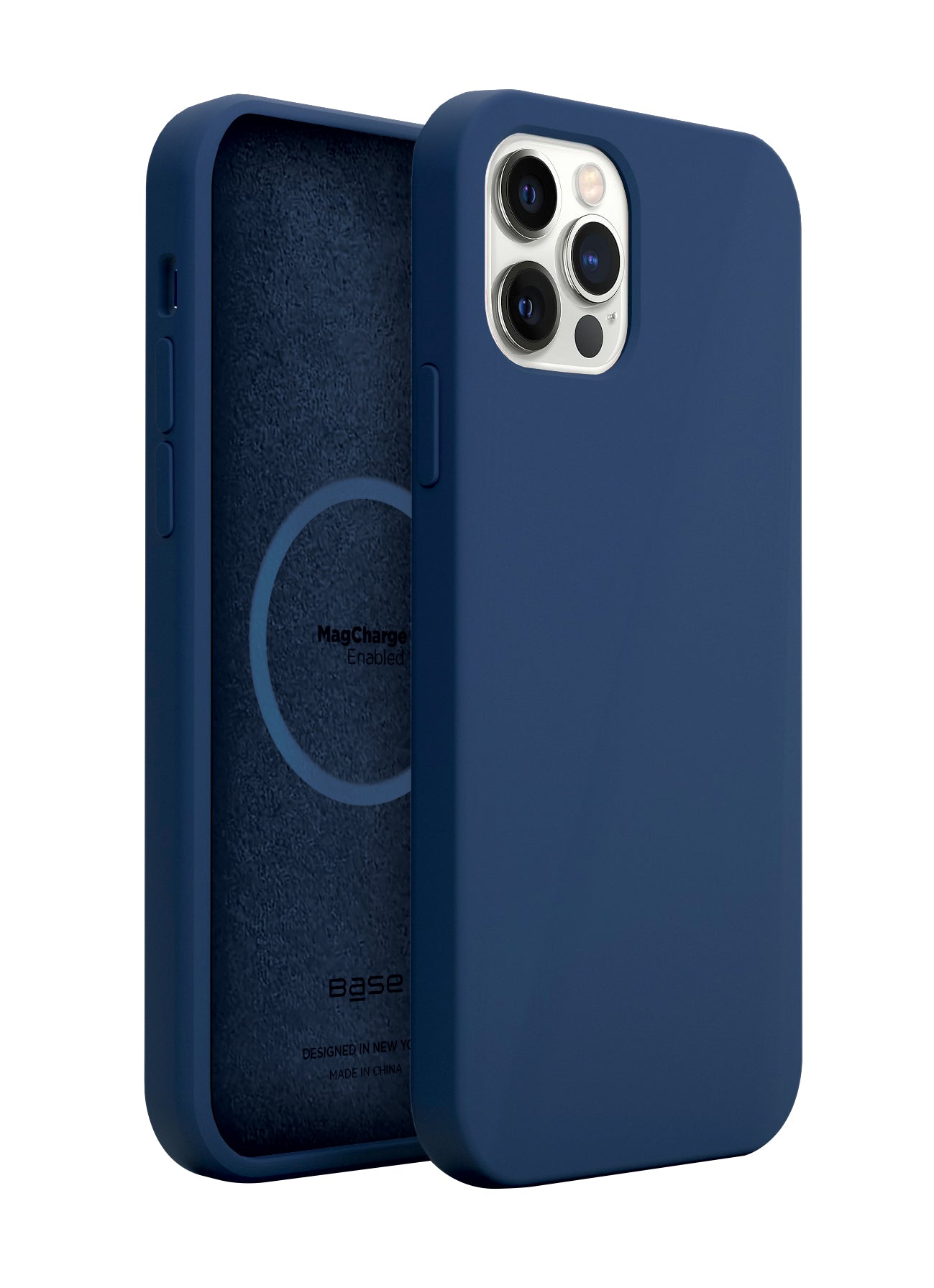 Base MagSafe Liquid Silicone Case For IPhone 12 Pro Max Blue