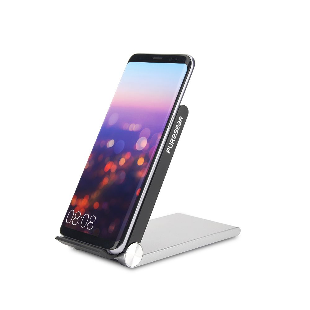 Puregear 10w Fast Wireless Charging Pad With Kickstand Black