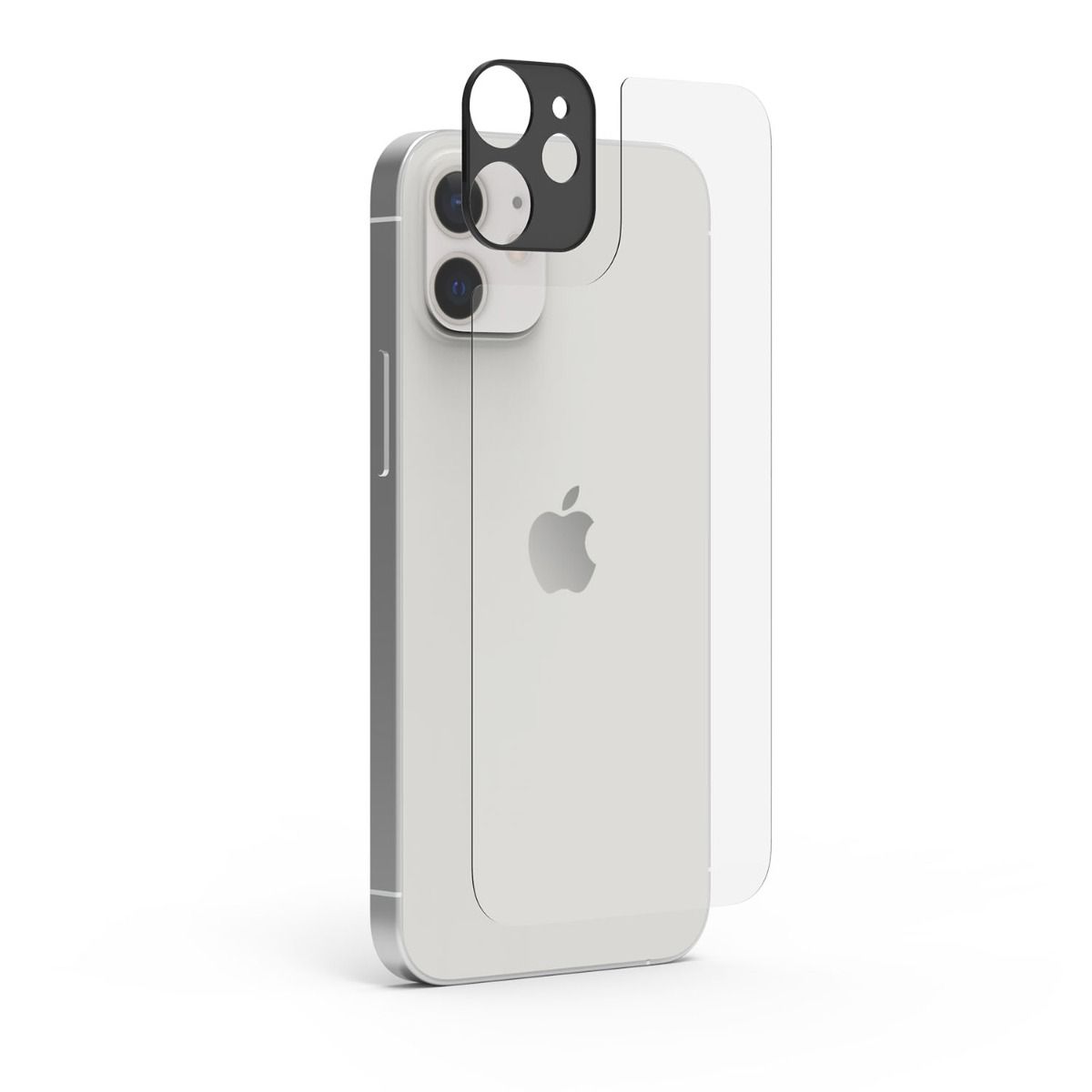 Apple iPhone 12 Back Protector and Glass Camera Lens Protector with Perfect Alignment Tray