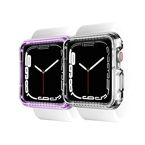 Itskins Spectrum Clear Protective Case Compatible With Apple Watch Series Se 6 & 5 & 4 44mm, Slim Hybrid Case, Anti-Yellowing, Heavy Duty Shockproof Cover, Military Case | Light Purple