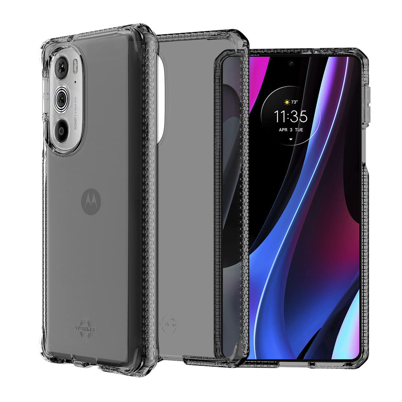 Itskins Spectrum Clear Case For Moto Edge 2022 Smoke Slim Hybrid Anti-Yellowing