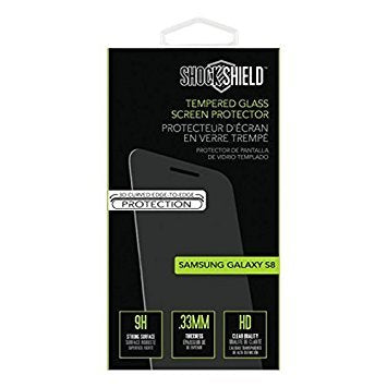 Shock Shield Curved Tempered Glass Screen Protector For Samsung Galaxy S8 - Clear/Black