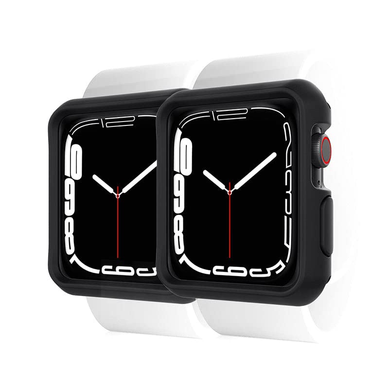 Itskins Spectrum // Solid For Apple Watch Series Se 6/5/4 (40mm), Shockproof Protective Bumper Cover, Anti-Slip, Lightweight Military Rugged Case (No Screen Protector) Black