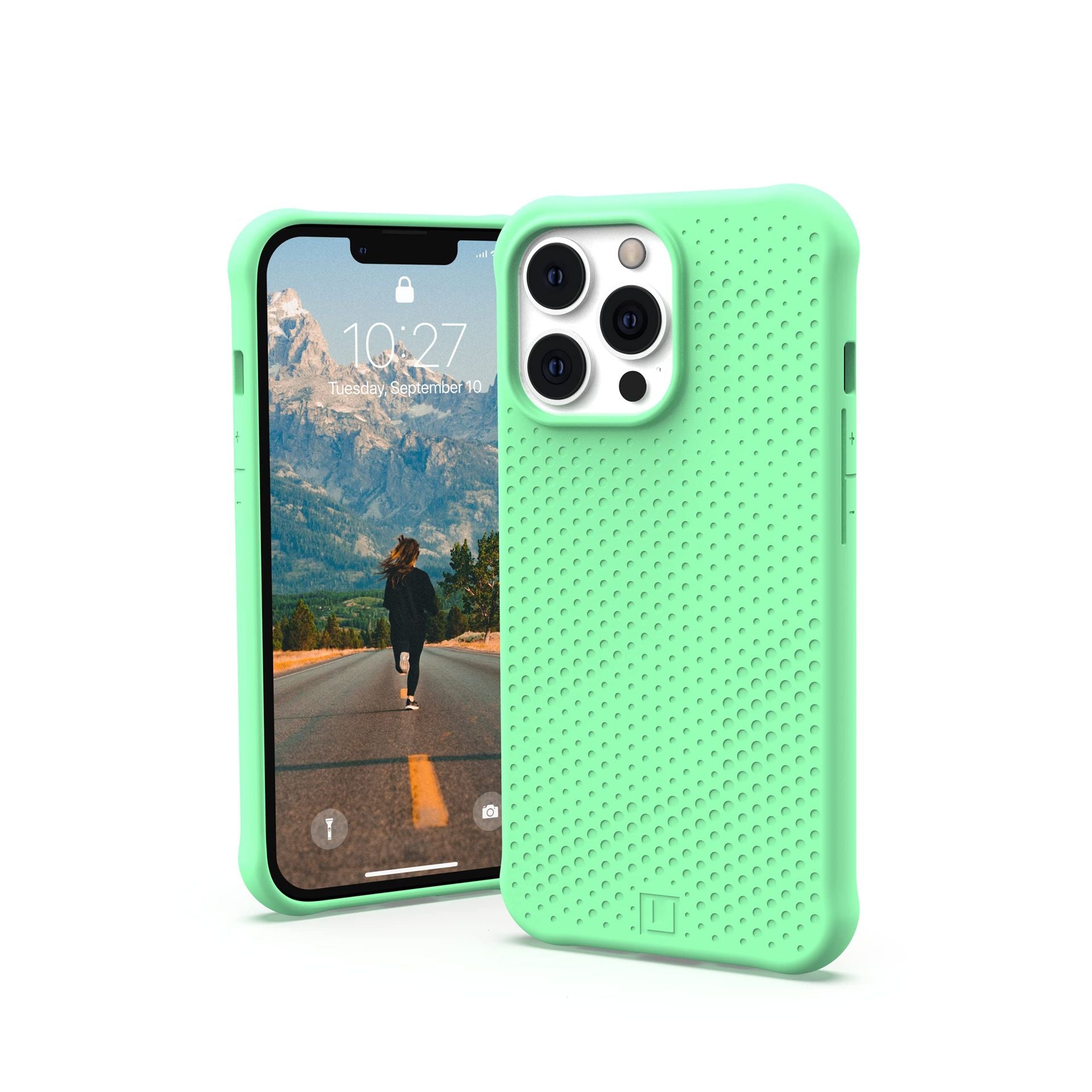 Urban Armor Gear Case iPhone 13 Pro 6.1 Inch Slim Fit Green Spearmint Dot