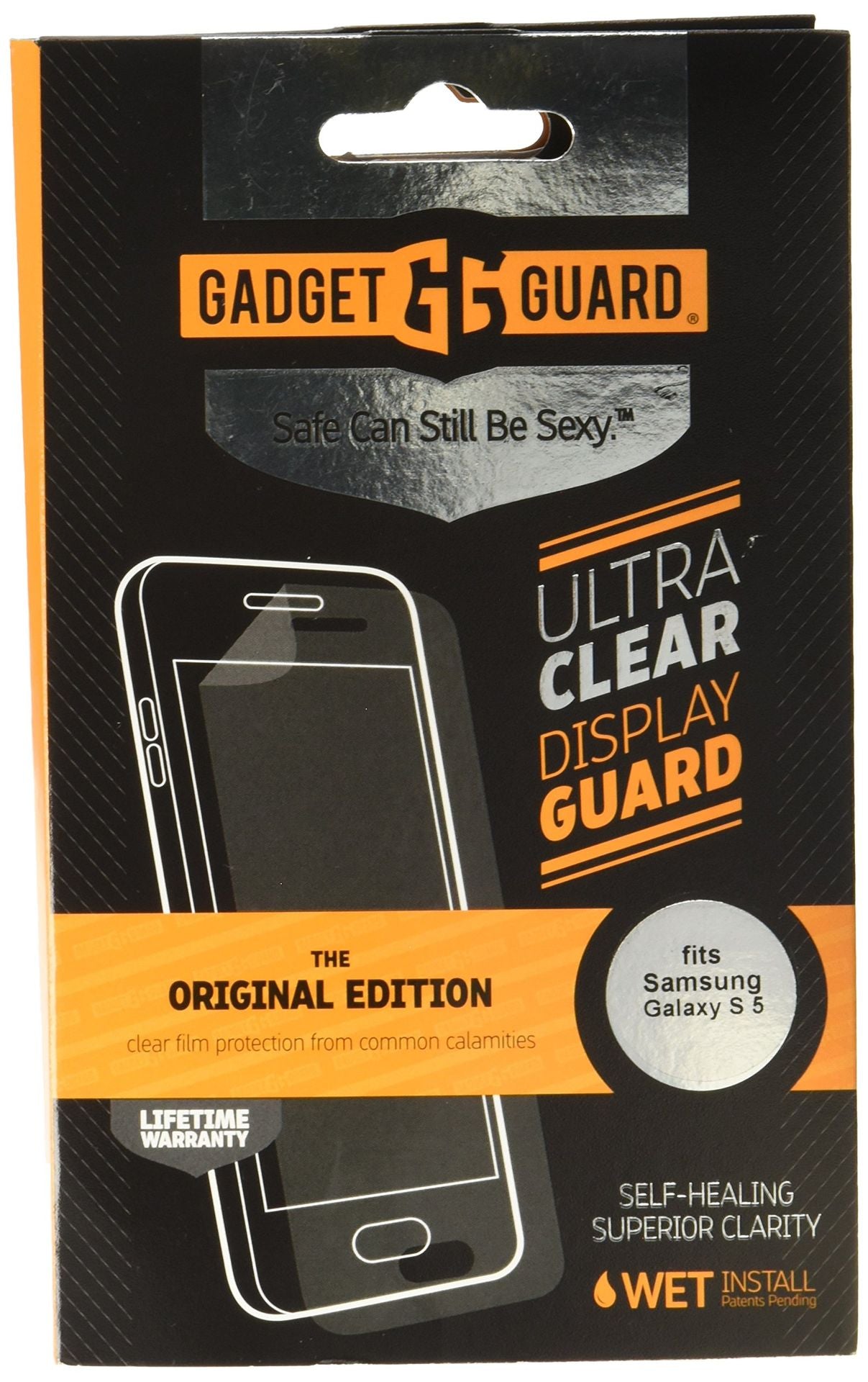 Gadget Guard Wet/Dry Screen Guard For Samsung Galaxy S5 Retail Packaging Black