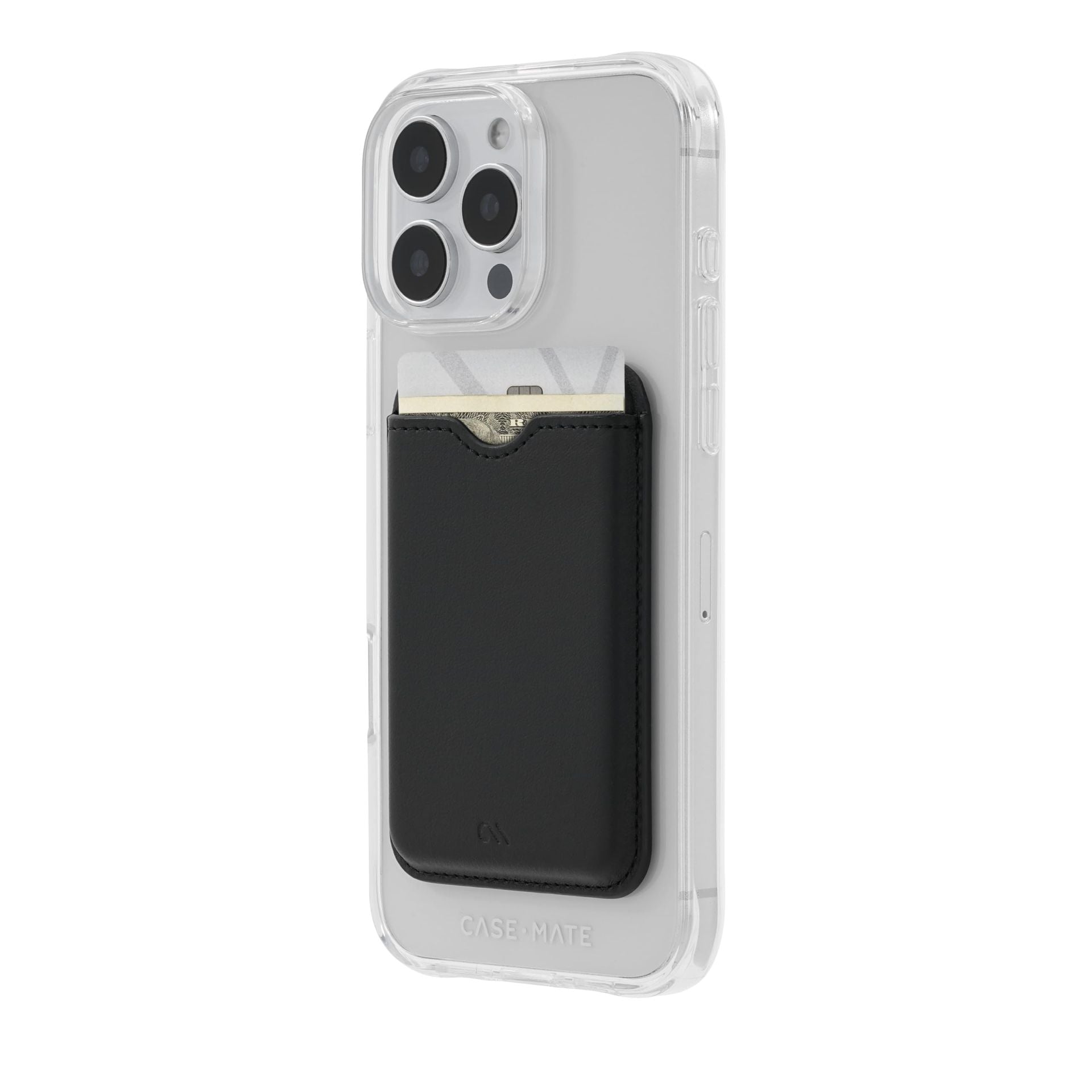 Case-Mate –  Magnetic Card Holder Designed For Magsafe Compatible Iphones And Cases – Made With Vegan Leather, Holds Up To 3 Cards & Cash, Black