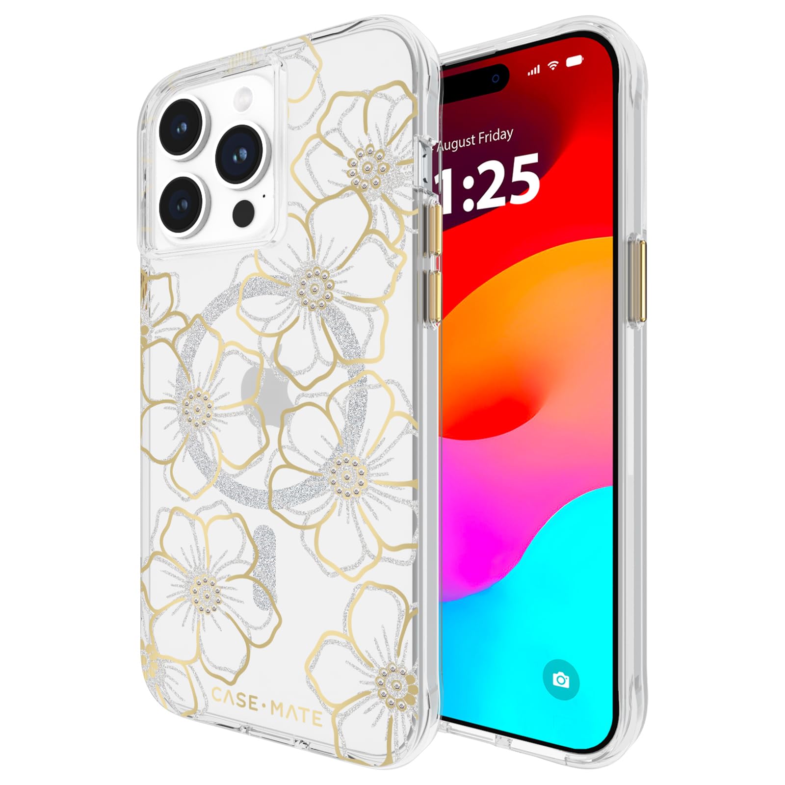 Case-Mate Floral Gems Case For iPhone 15 Pro Max 6.7 Slim MagSafe 12ft Drop