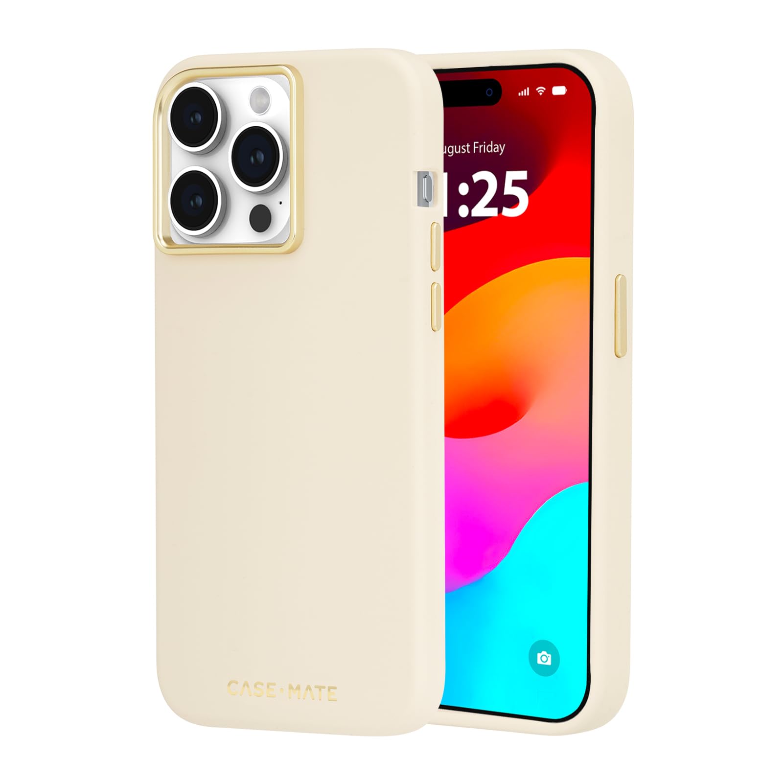 Case-Mate Silicone Beige Case For iPhone 15 Pro Max 6.7in MagSafe 12ft Drop