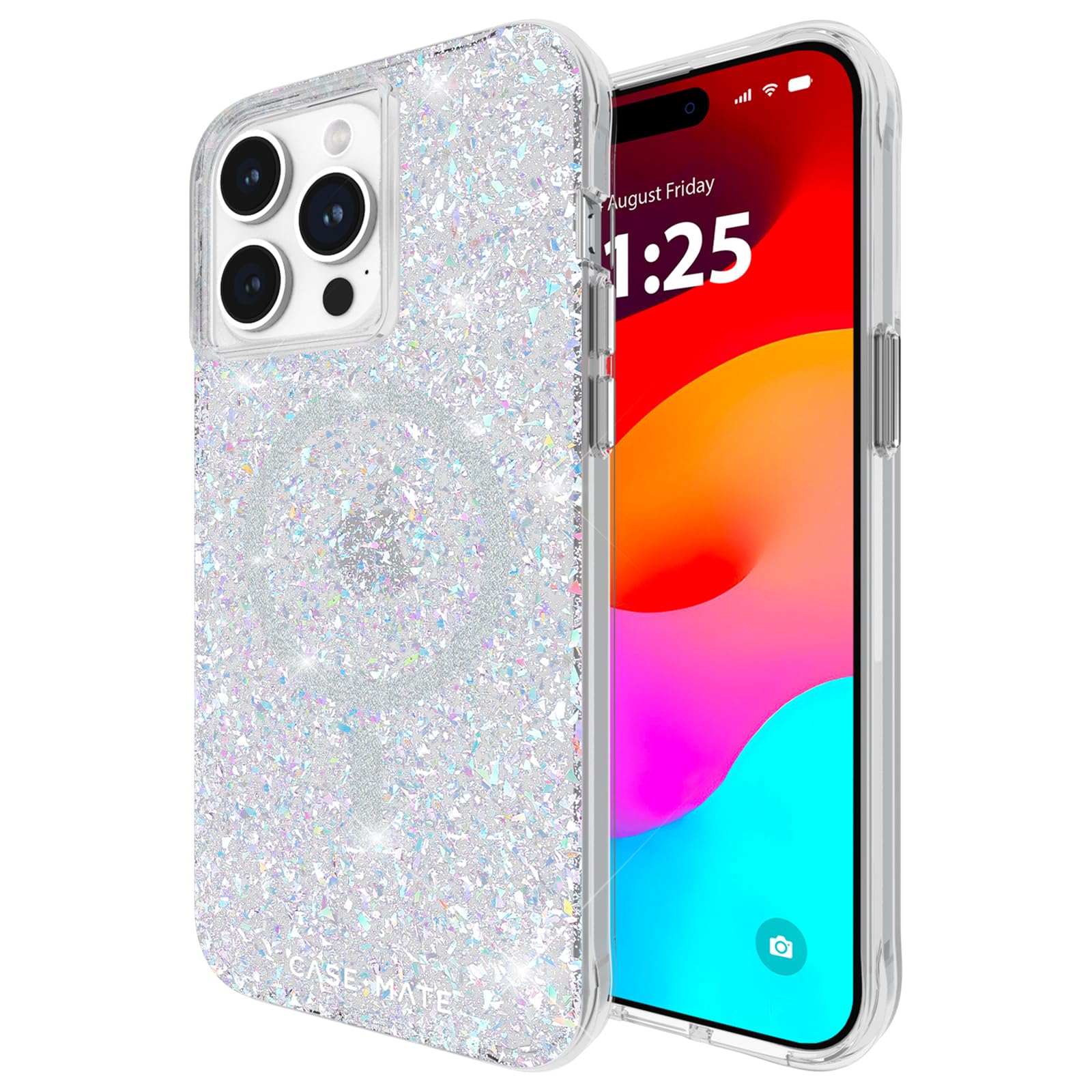 Case-Mate Iphone 15 Pro Max Case Twinkle Disco [12ft Drop Protection] [Compatible With Magsafe] Magnetic Cover With Cute Bling Sparkle For Iphone 15 Pro Max 6.7", Anti-Scratch, Shockproof, Slim