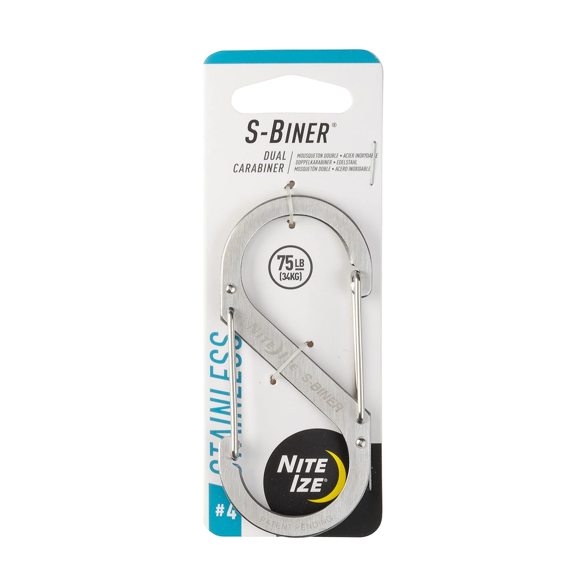 Nite Ize Size-4 S-Biner Dual Carabiner, Stainless-Steel