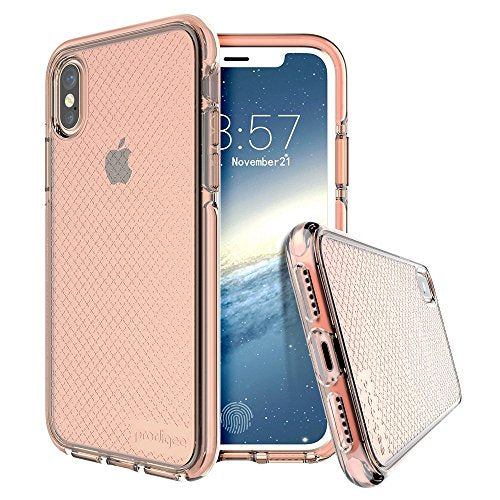 Prodigee Safetee Pink Rose Case For iPhone X Xs Clear Shockproof
