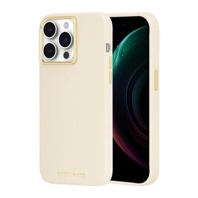 Case-Mate iPhone 15 Pro Silicone Case Beige 6.1in MagSafe 12ft Drop Protection