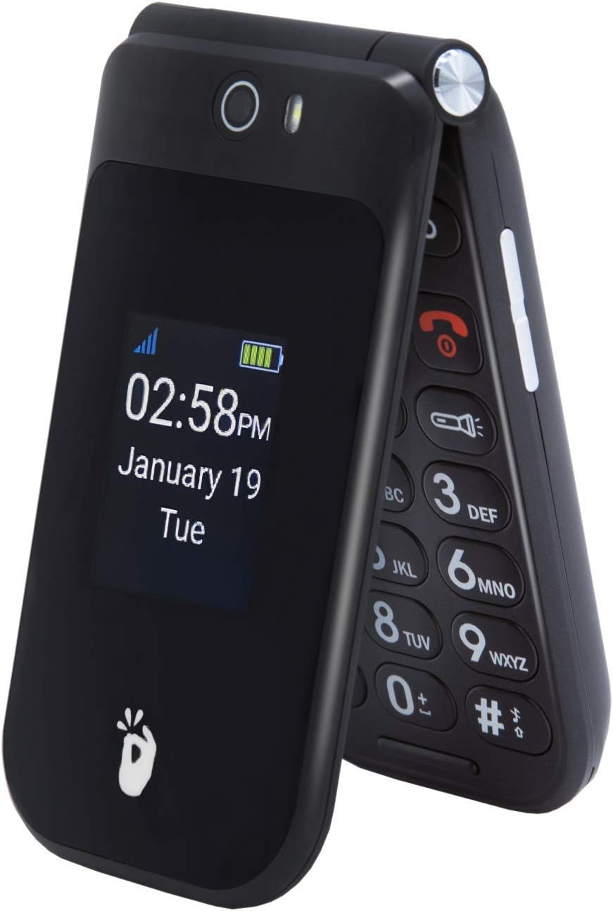 Snapfon EZ Flip RG 4GB Black Bundled With Prepaid Service For 1 Year