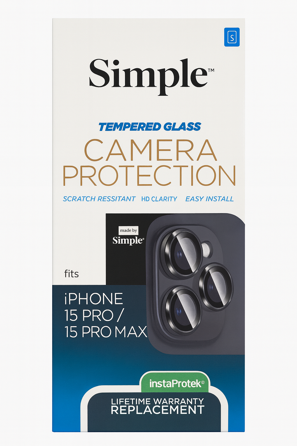 Simple Tempered Glass Camera Protection for iPhone 15 Pro and 15 Pro Max