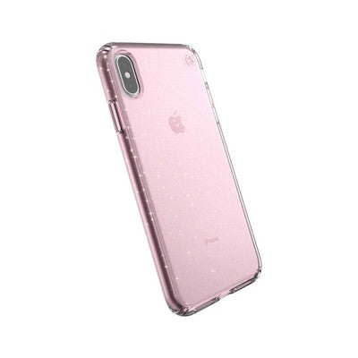 Speck Presidio Clear Glitter Case For iPhone XS Max Bella Pink Gold Glitter