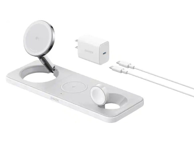 Anker IPhone 16 3-In-1 Foldable Wireless Charging Station Qi2 MagSafe Compatible