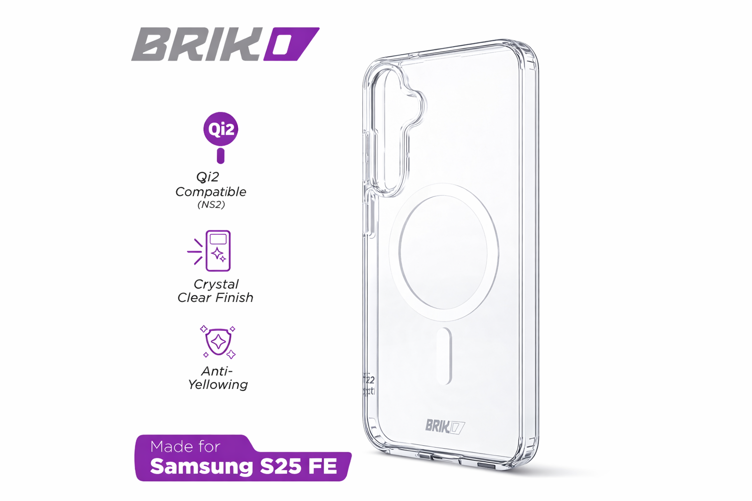 Brikd Clear Case for Samsung Galaxy S25FE Slim Protective Cover