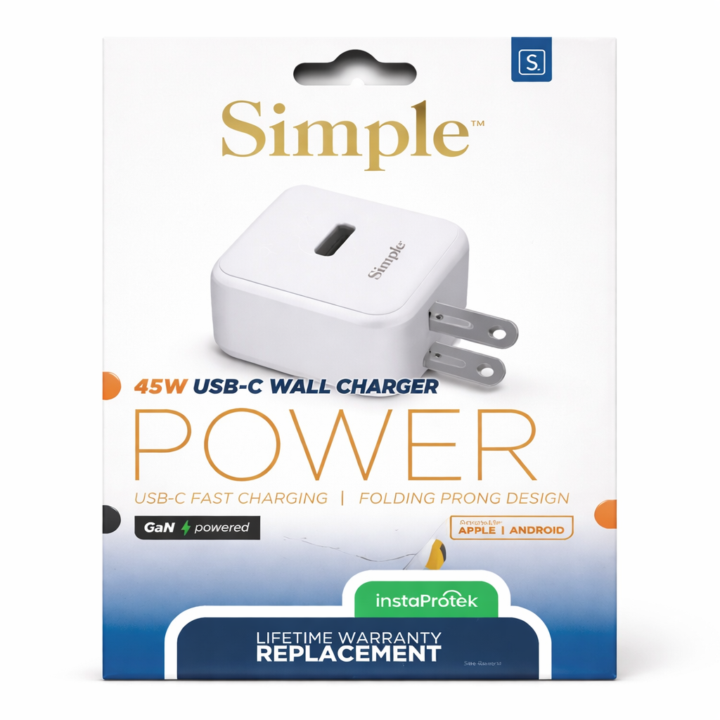 45W USB C Wall Charger Fast Charging for Phones Tablets and Laptops