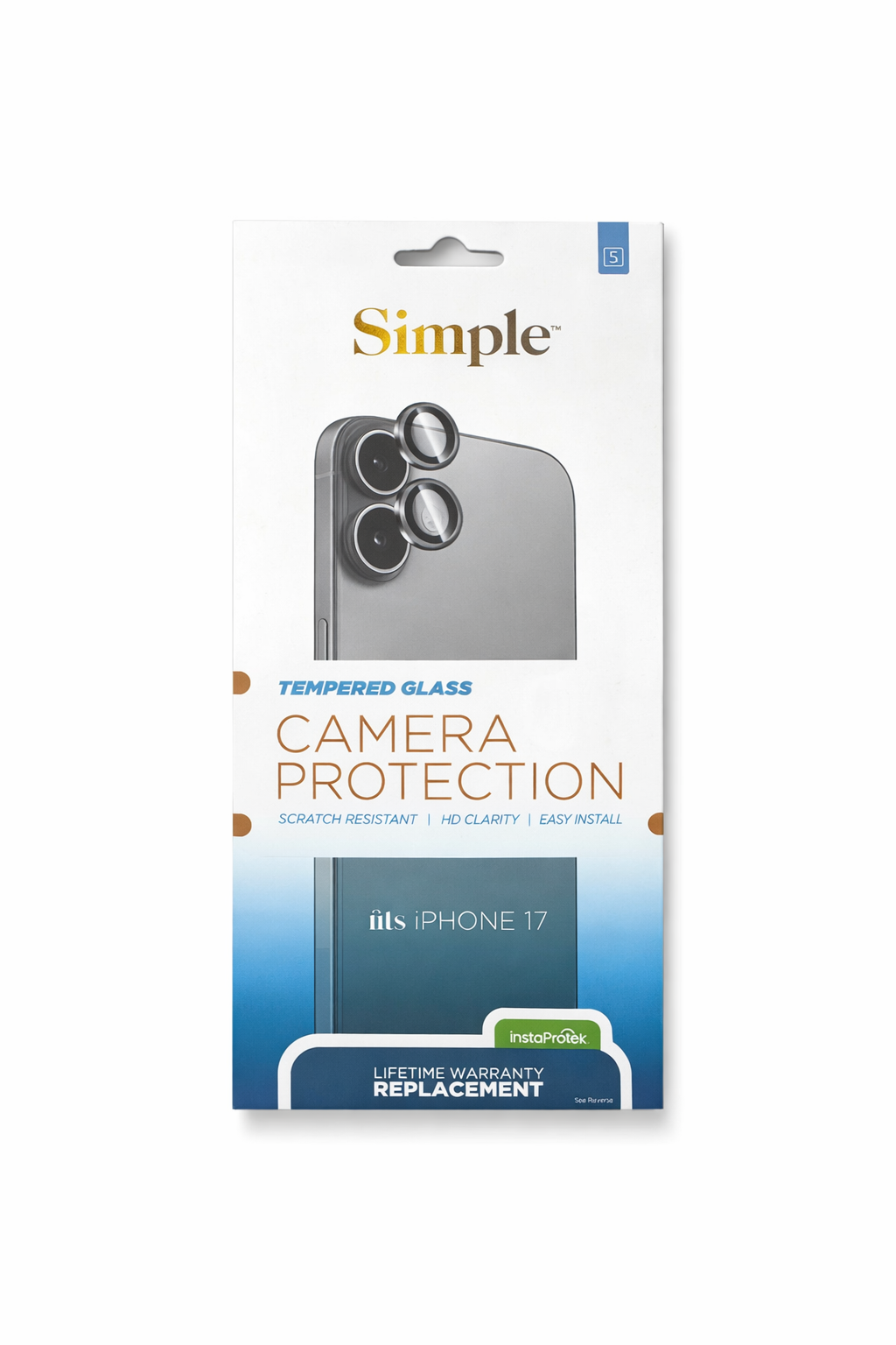 Simple Tempered Glass Camera Lens Protector For iPhone 17