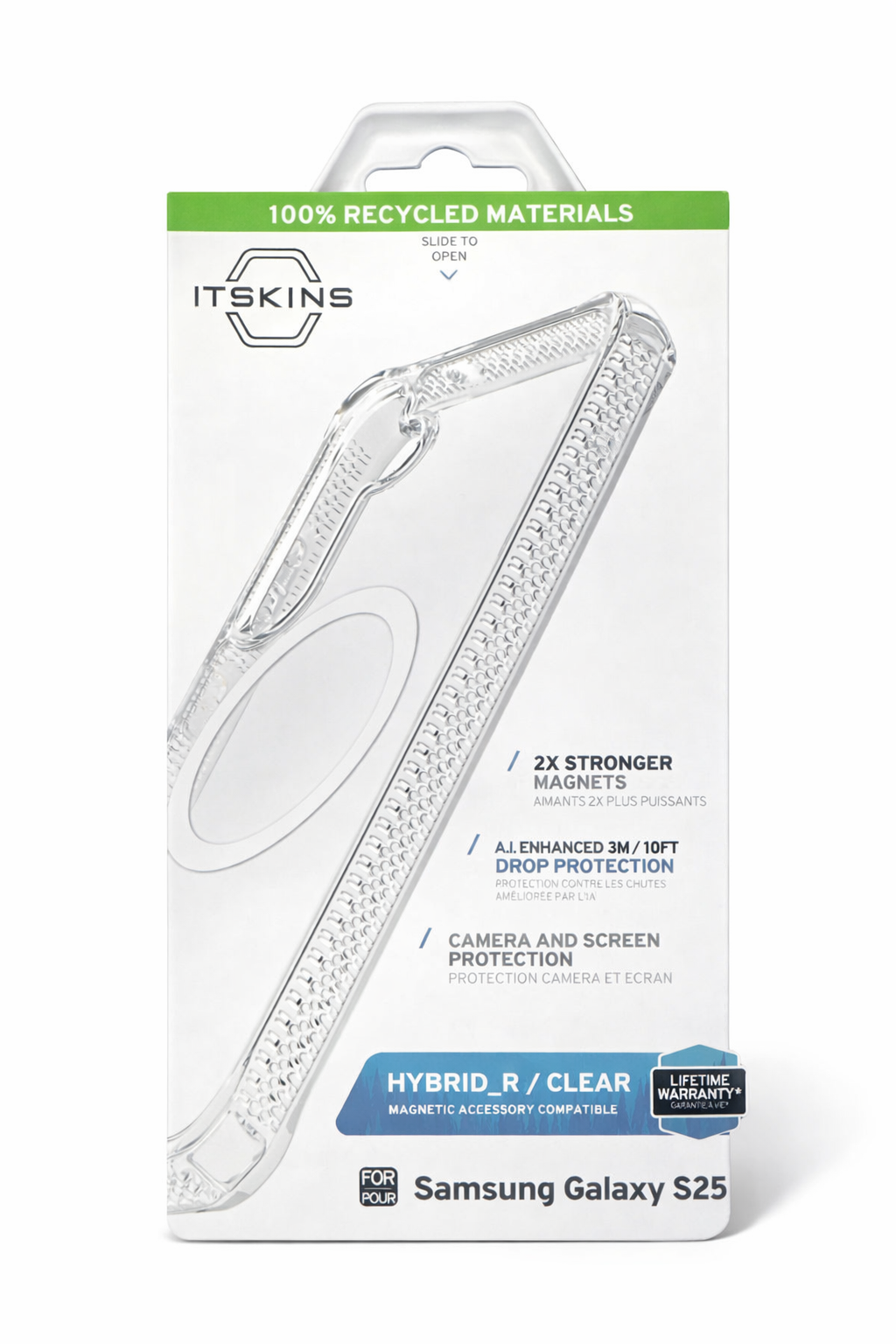 Itskins Hybrid R Clear Case with Magnets for Samsung Galaxy S25
