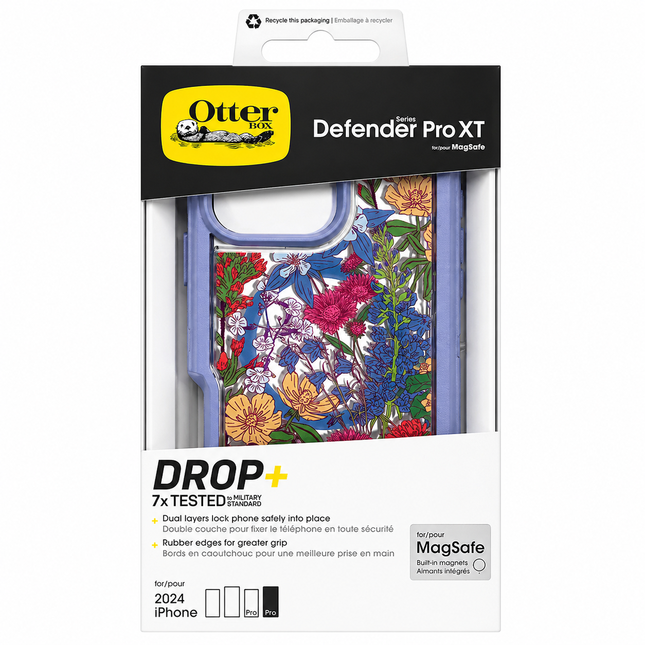 Defender Pro XT Clear MagSafe Case for iPhone 16 Pro Max Wildflowers
