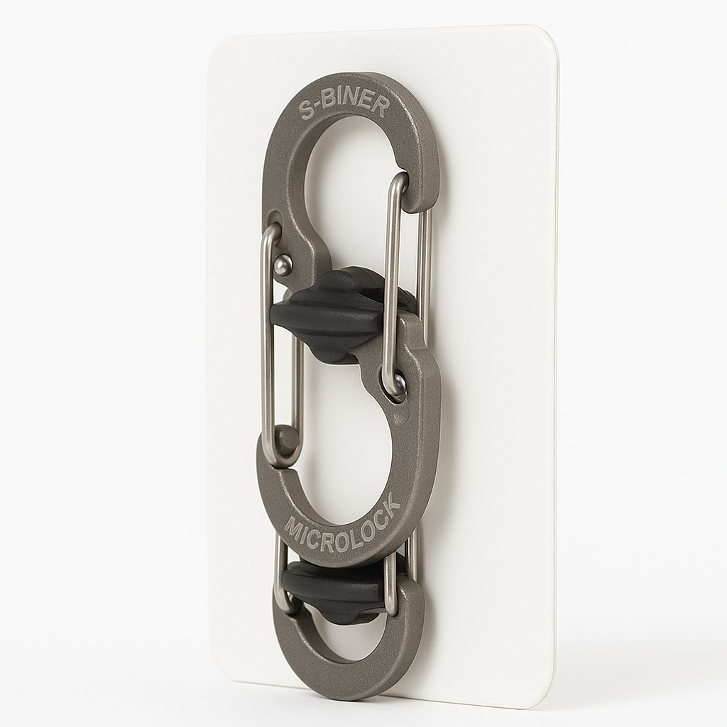 Nite Ize S Biner Microlock Locking Key Holder Stainless Steel 2 Pack