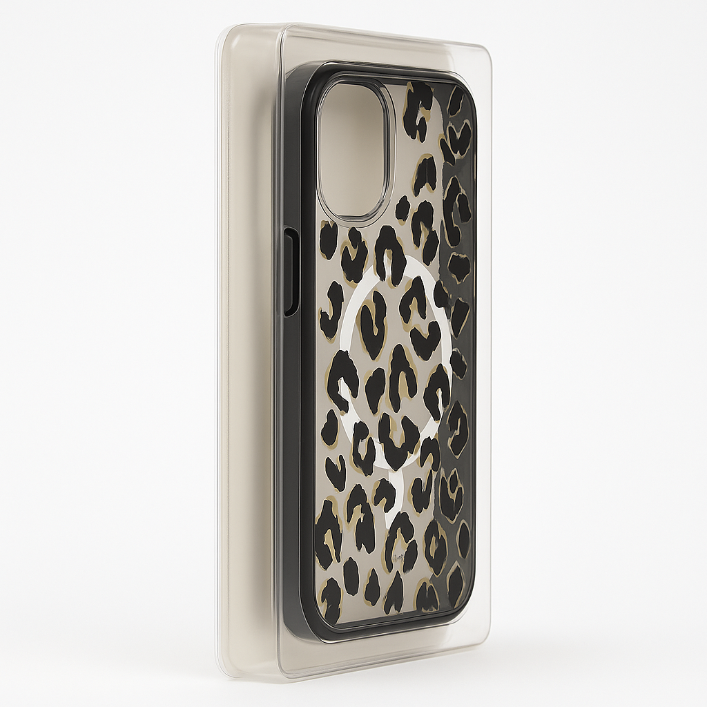 Kate Spade New York IPhone 14 Case MagSafe City Leopard Black Hardshell