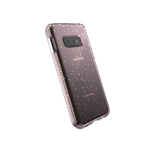 Speck Presidio Clear+Glitter Samsung Galaxy S10e Case, Glitter Bella Pink With Gold Glitter/Bella Pink (124581-6603)