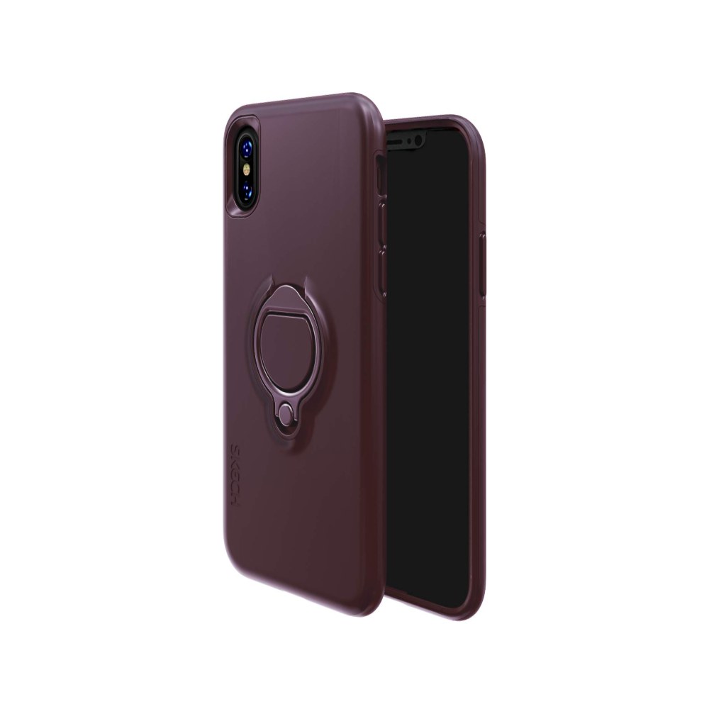 [819771022445] Skech Slim Shockproof Anti-Slip Vortex Hybrid Case For Apple Iphone Xs Max - Sangria