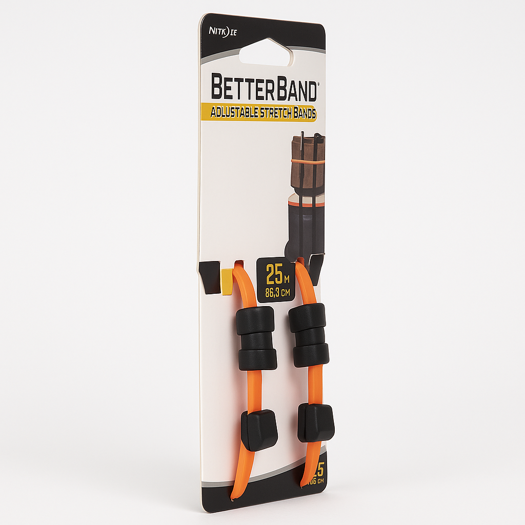 Nite Ize BetterBand 25 Inch 2 Pack Bright Orange Adjustable Stretch Band
