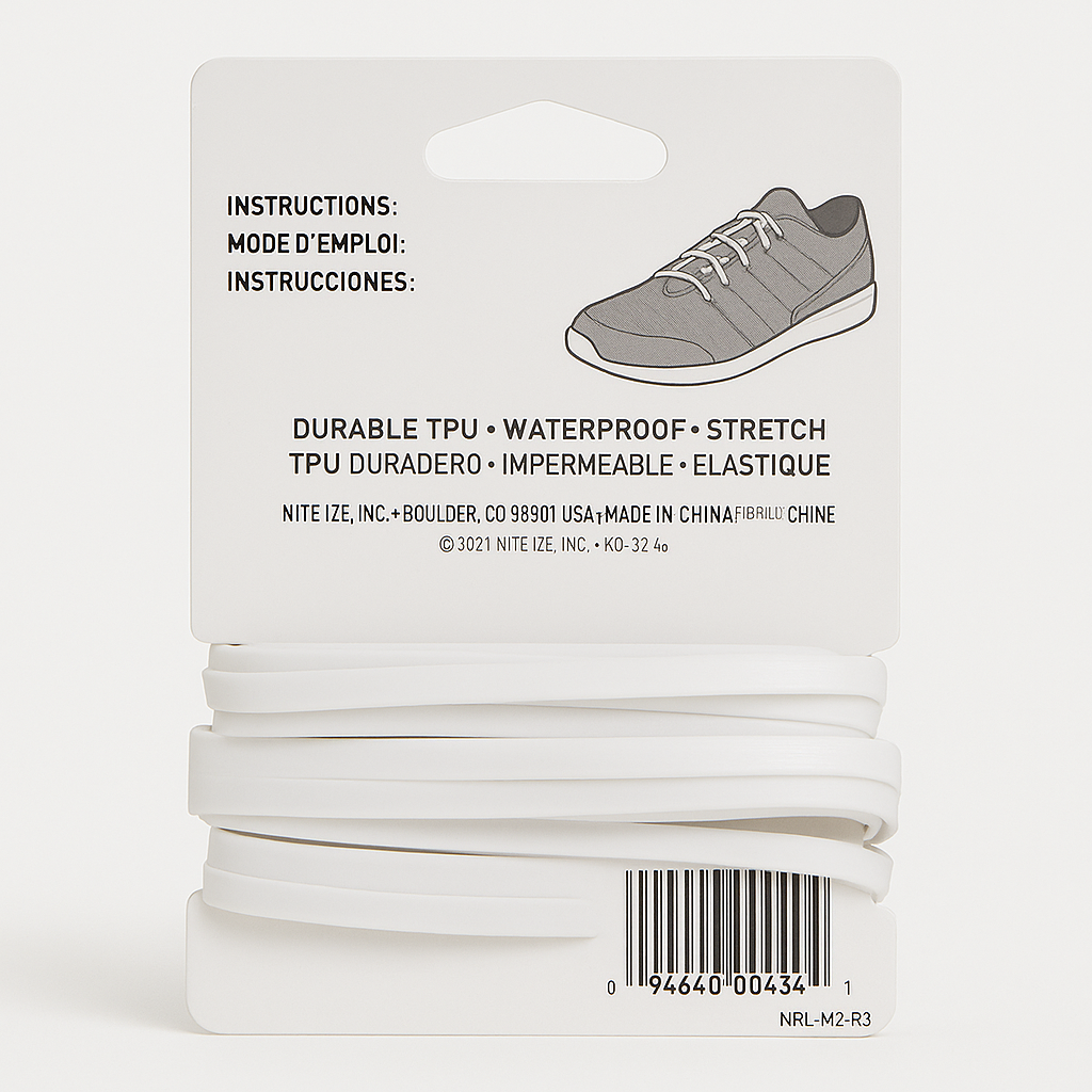 Nite Ize Knotbone White Stretch Laces For Athletic Shoes
