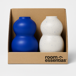 2 Pack Cobalt Blue Glass Bud Vases Set For Home Table Centerpiece Decor