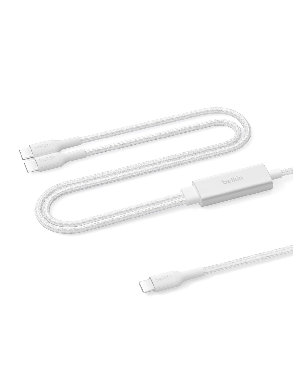 Belkin 2In1 Usb C To Usb C Cable 5Ft White Fast Charge Sync