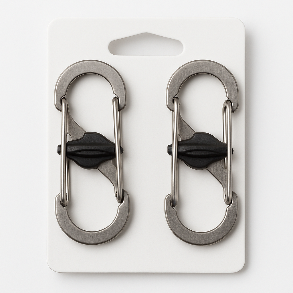 Nite Ize S Biner Microlock Locking Key Holder Stainless Steel 2 Pack