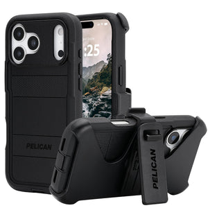 [840171753035] Pelican Voyager Iphone 17 Pro Max Case [Compatible With Magsafe] Rugged Phone Case W/ 24ft Military-Grade Drop Protection - Heavy Duty Phone Cover W/Belt Clip Holster For Iphone 17 Pro Max - Black