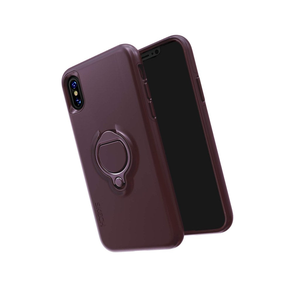 [819771022445] Skech Slim Shockproof Anti-Slip Vortex Hybrid Case For Apple Iphone Xs Max - Sangria
