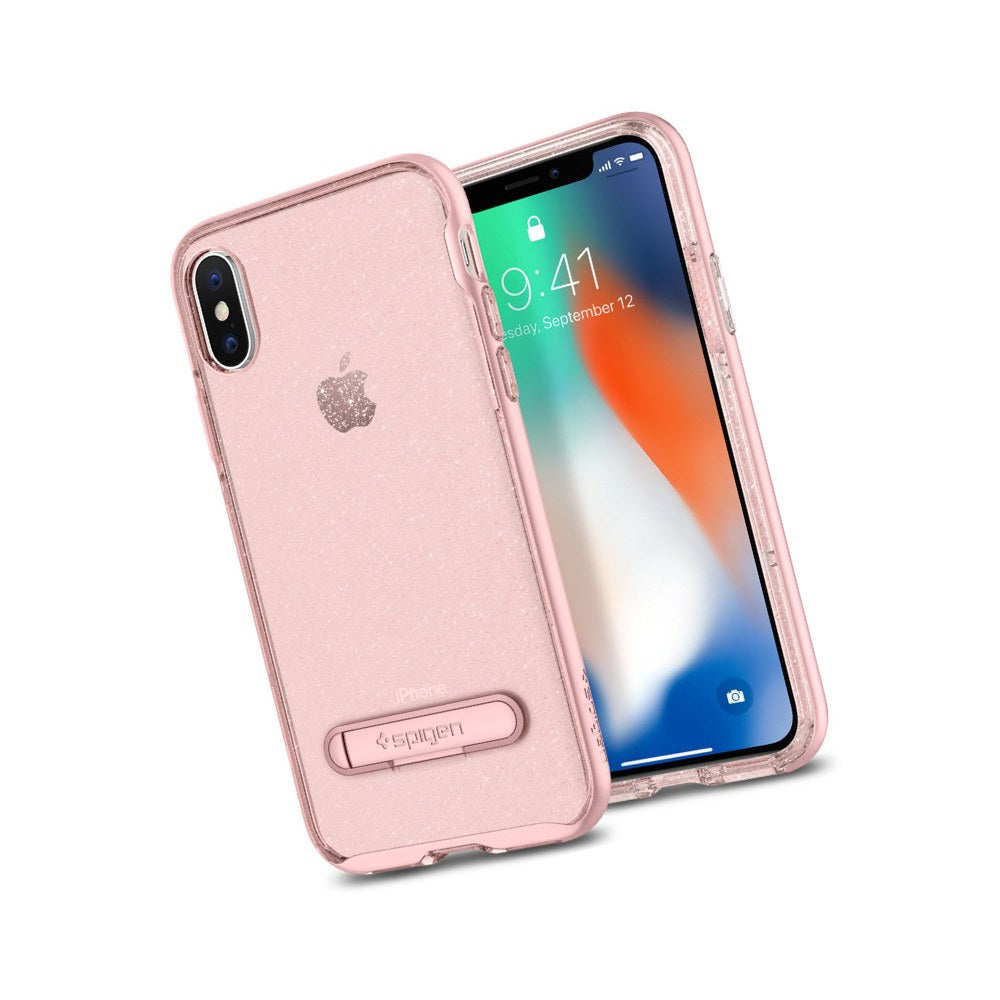 [8809565300479] Spigen Crystal Hybrid Glitter Iphone A Case With Flexible Inner Casing And Reinforced Hard Bumper Frame For Iphone A (2017) - Rose Quartz