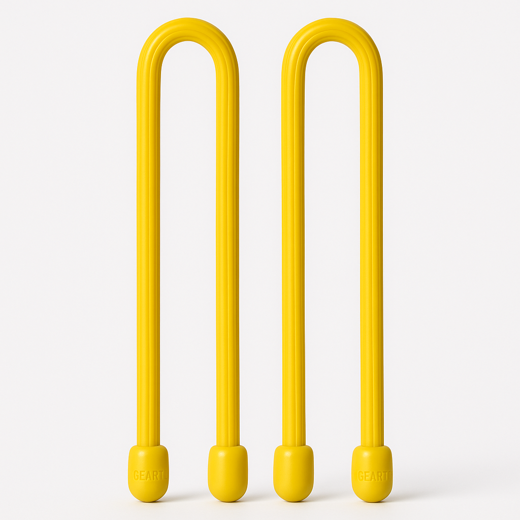 Nite Ize 12 Inch Yellow Gear Tie 2 Pack Reusable Rubber Twist Ties