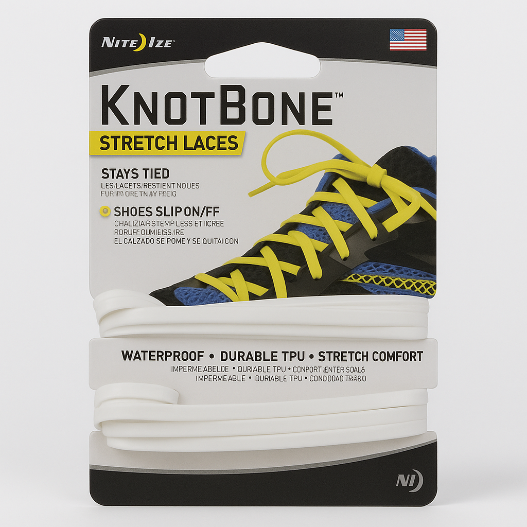 Nite Ize Knotbone White Stretch Laces For Athletic Shoes