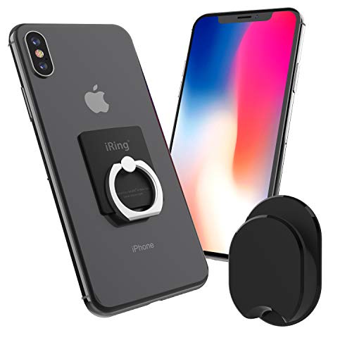 Aauxx Iring Premium Set : Safe Grip And Kickstand For Smartphones And Tablets With Simplest Smartphone Mount - Matte Black