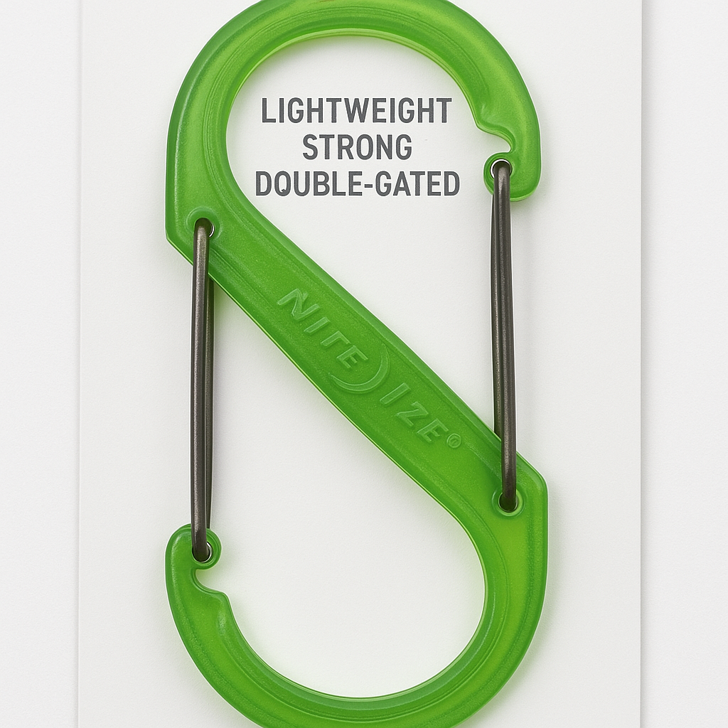 Nite Ize Plastic S Biner Size 4 Double Gated Carabiner Transparent Lime