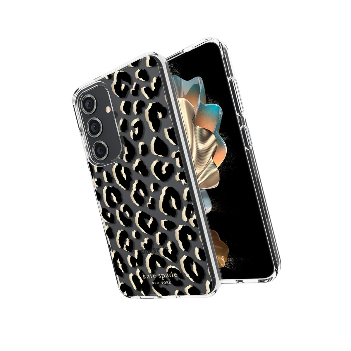 Kate Spade Samsung Galaxy S24 Wireless Charging Case City Leopard Black