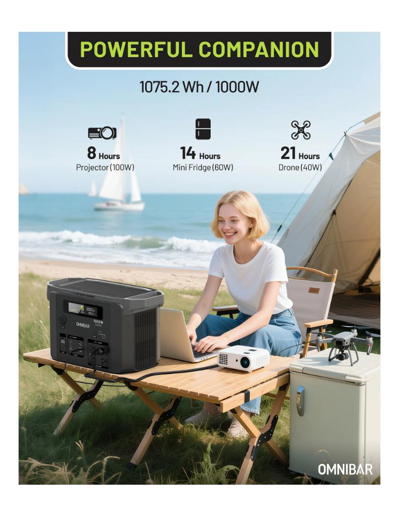 [OM.U.P.8129] Rova Portable Power Station 1000W | 1075Wh
